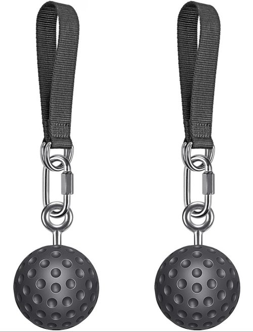 Photo: the SELEWARE non-slip pull-up power balls with carabiner clips