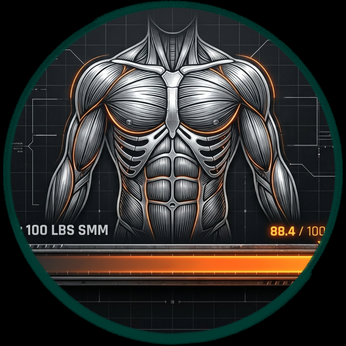 Project 100 skeletal-muscle-mass milestone patch, from the encyclopedia archive